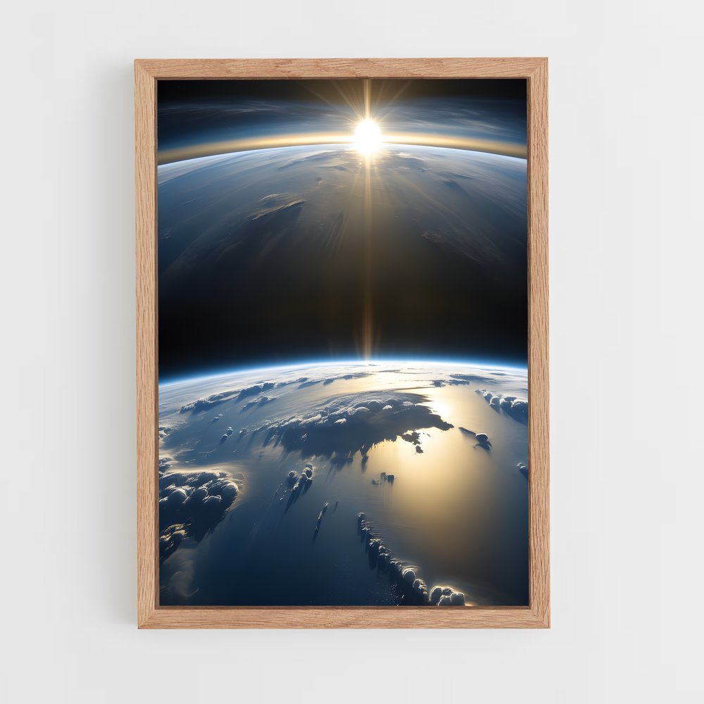 Poster Terre Bleu – affiche Système solaire (vue 4)